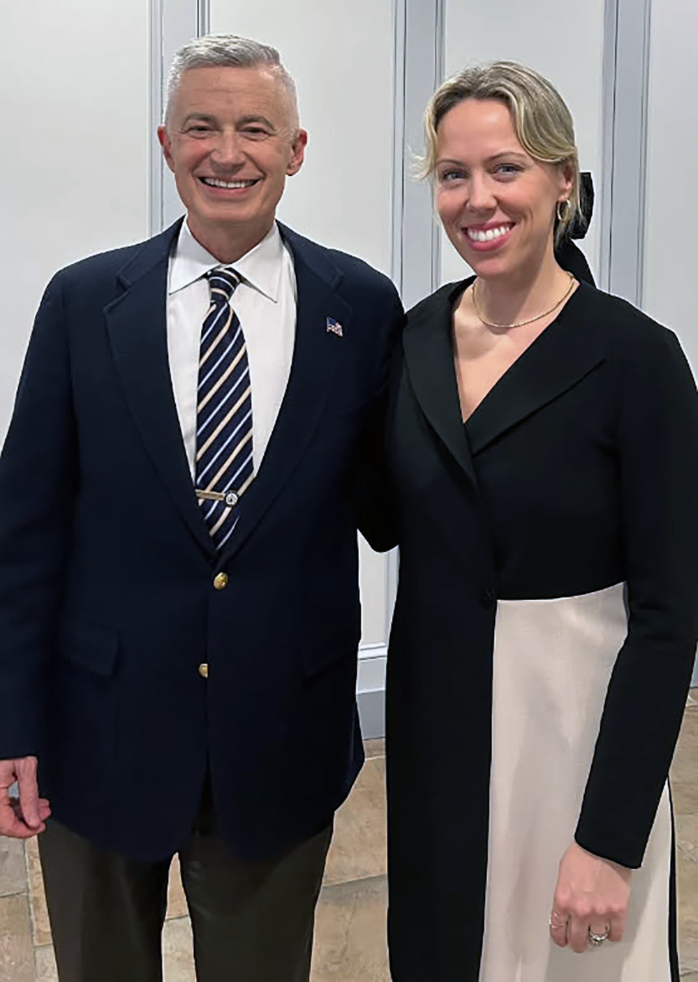 Jim McGreevey and Meredith Burns standing together